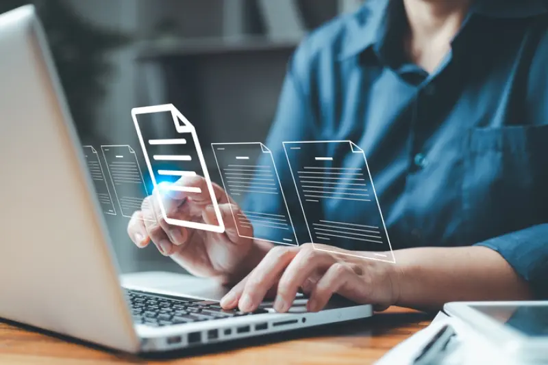 person selecting a file