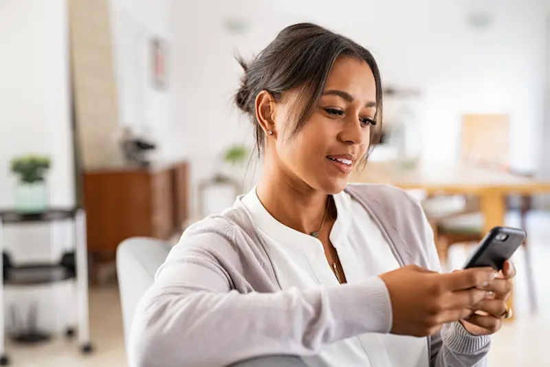 woman on smartphone